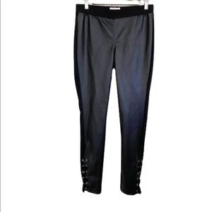 Sequin Hearts Vegan Leather Lace Up Ankle Leggings